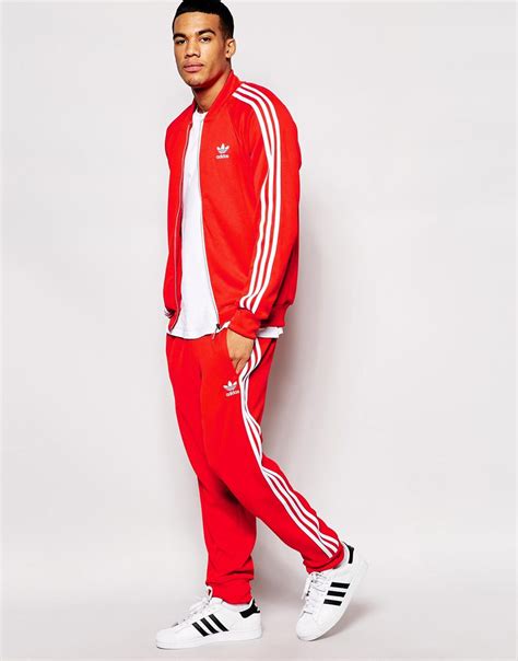 red white adidas tracksuit boys.